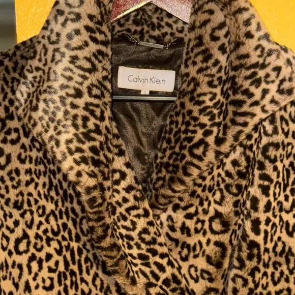 Calvin Klein Animal Print Jacket in Brown and Black Small - Picture 2 of 9